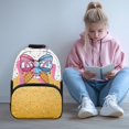 thumbnail image 2 of Yspwyqan Bow Print School Backpack for Teens, 17 Inch Large Capacity Laptop Backpack, Double Zipper, Side Pockets, Ice Cream Drip Casual Bookbag for High School College Travel, 2 of 7