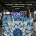 thumbnail image 3 of High Precision Body Weight Scale Smart Bathroom Scales with Large LCD Display(400lbs),Decorative for Bedroom-Abstract Blue And White Mandala Flower Painting, 3 of 4