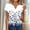 A909 Light Blue, variant on Xdegoge TShirt for Women V Neckline Short Sleeve Going Out Casual Style Loose Fit Zebra Stripe Floral Rose Print Lightweight Flowy Summer Spring Tops Soft Shirts