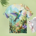 thumbnail image 4 of Flower Hummingbird Women's Short Sleeve T-Shirt Crew Neck Casual Summer Trendy Loose Fit Tops, 4 of 6