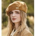 thumbnail image 5 of CoCopeaunt French Wool Beret Hat Fashionable Chic Casual Warm Cap Girls Ladies Retro Artist Painter Hat, 5 of 6