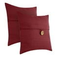 thumbnail image 3 of Better Homes & Gardens Feather Filled Banded Button Decorative Throw Pillow, 20" x 20", Red, 2 Pack, 3 of 4