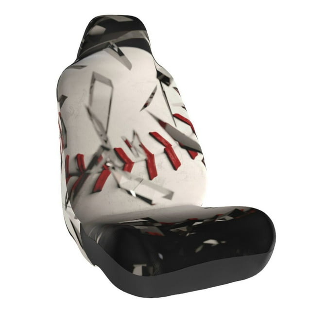 Wukai Baseball Breaking Glass Full Set Car Seat Covers with Soft Padding Universal Auto Front Seats Protector and Cushion Mat