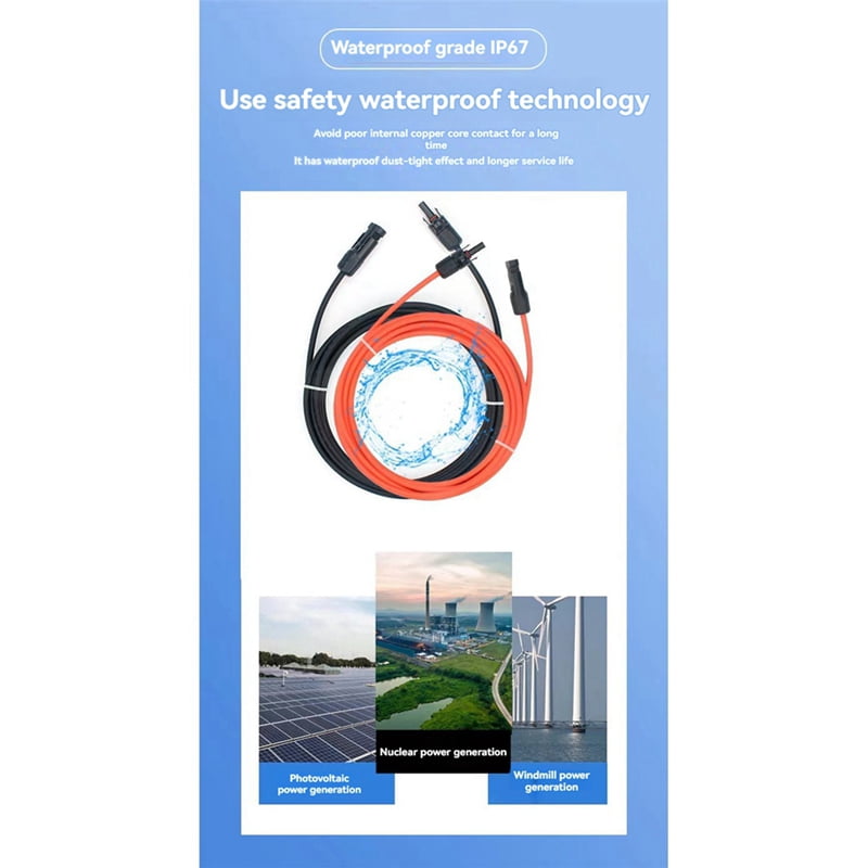 Solar Cable Solar to XT60 12AWG Charge Extension Cable Solar Panel Connector to XT60 Connector for Solar Generator F