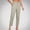 Khaki, variant on Women's Cropped Work Pants High Waisted Business Casual Tapered Leg Trousers with Pockets
