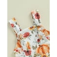thumbnail image 5 of FEORJGP Toddler Baby Boys Girls Halloween Overalls 0 3M 6M 12M 18M Infant Sleeveless Rompers Cute Pumpkin/Ghost Print Full Length Suspender Jumpsuits y Girl Fashion Casual Cute Comfy Clothes, 5 of 6