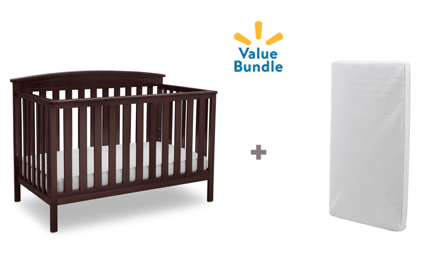 New Beautiful Design Childrens Products Gateway 4-in-1 Fixed-Side Crib Dark Chocolate Solid Wood For Baby 