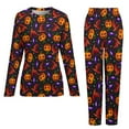 thumbnail image 5 of Halloween Pajamas Pumpkin Witch Hat Candy 2 Pieces Loose Pajama Sets Women Long-Sleeve Cute Oversized Nightwear, 5 of 7