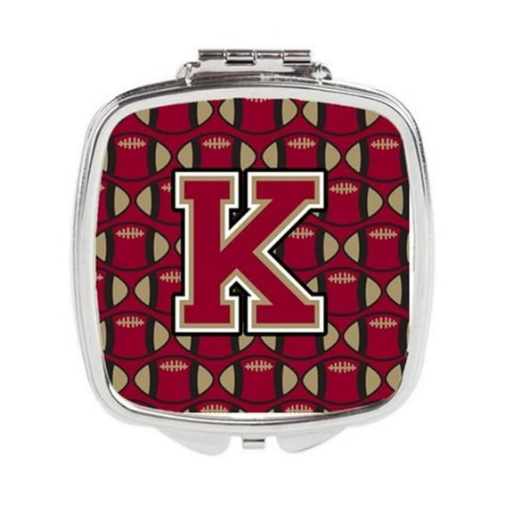Letter K Football Garnet & Gold Compact Mirror