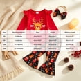 thumbnail image 3 of CAICJ98 My First Christmas Baby Girl Outfit Newborn Ruffle Long Sleeve Romper Flare Pants Set with Headband Infant Fall Winter Clothes, Size 12-18 Months, 3 of 8