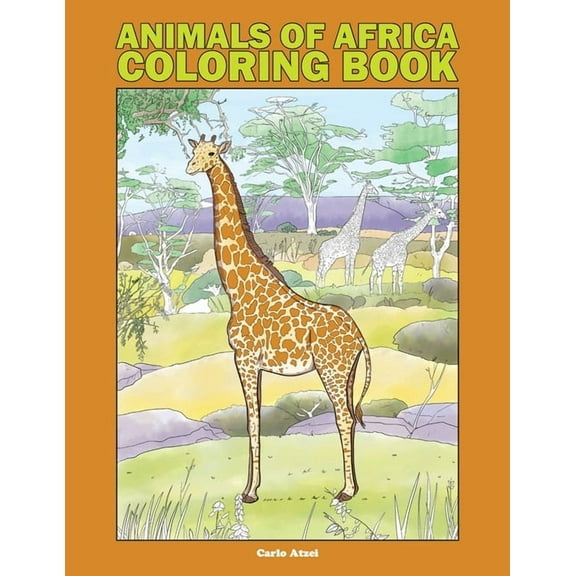 Animals of Africa Coloring Book: 25 Realistic Coloring Pages Featuring 100 African Species