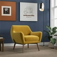 thumbnail image 3 of Camille Mid-Century Modern Tight Back Velvet Upholstered Armchair in Gold, 3 of 6
