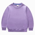 thumbnail image 2 of CAUYDY Girls Casual Crewneck Sweatshirts Long Sleeve Color Solid Loose Fit Fall Cute Pullover Tops(L101-Purple,7-8 Y), 2 of 4