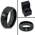 thumbnail image 4 of Tungsten Lighthouse Tower Building Structure Light Band Ring 8mm Men Women Comfort Fit Black Beveled Edge Brushed Polished, 4 of 4