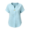 thumbnail image 5 of beishanbush Summer Sales Saving $10 Basic Tees Casual Tshirts Women's Blouse,V Neck Short Sleeve Casual Work Summer Under $10, 5 of 5