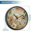 thumbnail image 3 of Voice Activated Clock with Glow Light 12 Inch Large Silent Wall Clock Battery Operated for Home Decor Vintage Flowers, 3 of 8