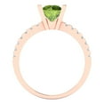 thumbnail image 4 of Solitaire with Accents Engagement Ring for Women - 1.71ct Natural Peridot in 14K Rose Gold Promise Ring, 4 of 6