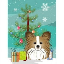 Caroline's Treasures BB1620GF Christmas Tree and Papillon Flag Garden Size , Small, multicolor