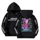thumbnail image 1 of Moonsky Sudadera con capucha y cordón HUNTRX, estampado de grupo de chicas coreanas, jersey corto, suave y cómodo, top de manga larga para primavera y otoño. Negro 130, 1 of 4