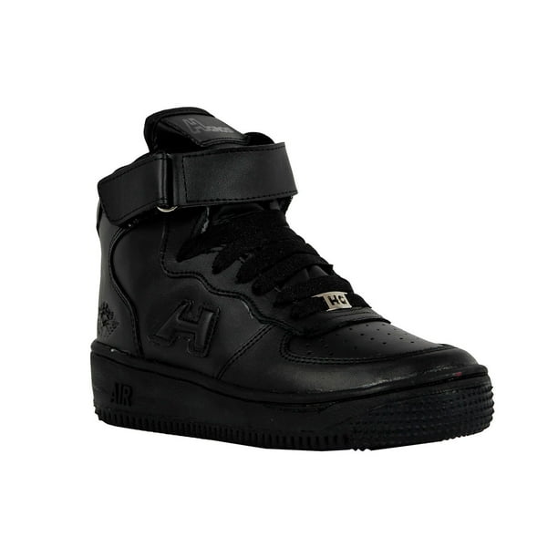 Tenis Bota NEGRO Escolares Air Piel Cosido Comodo Urbano HGROS M - Main Image