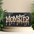 thumbnail image 4 of License Plate, Halloween "Momster" Word Art Decorative Front,Personalized Stainless Steel License Plate Cover For Men Women,12.2" X 6.2", 4 of 6