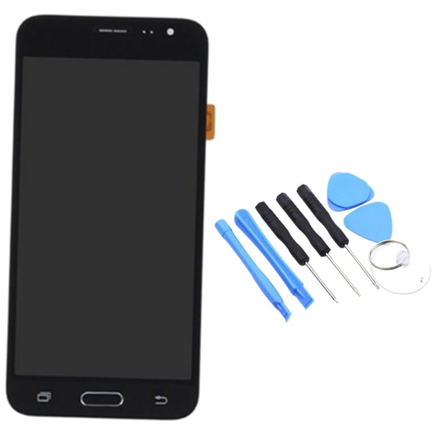 Digitalizador de pantalla LCD táctil con marco, herramientas de reparación, reemplazo de pantalla de reemplazo de ensamblaje para J3 2016, J320H Negro SM SunniMix Digitalizador de pantalla de visualización