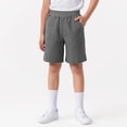 thumbnail image 2 of Yindaity Basketball Shorts Boys Toddler Boys Summer Shorts with Drawstring - Cotton Baby Casual Shorts Active Sports Shorts(Dark Gray,8-9 Years), 2 of 5