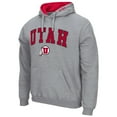 thumbnail image 2 of Men's Colosseum Heathered Gray Utah Utes Arch and Logo Pullover Hoodie, 2 of 3