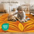 thumbnail image 4 of ODIKA 8'x10' Washable Area Rug Durable, Non-Slip Orange Abstract Bold Brushstroke Forms Interlocking Expressionist for Living Room, Under Sectional, Family, 4 of 7