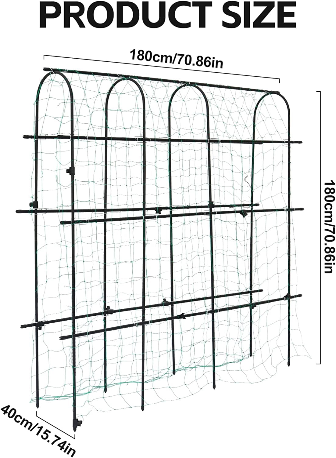 Kalolary 6x6 Feet Garden Trellis, Rustproof U-Frame Plant Support for Climbing Vegetables, Fruits, and Vines Ideal for Indoor & Outdoor Use