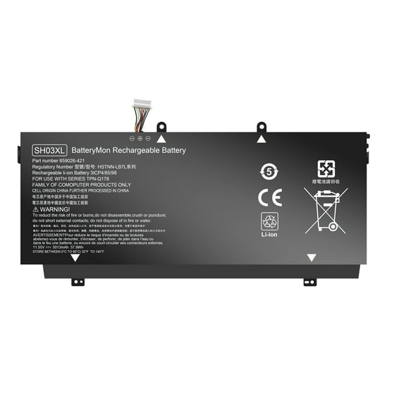 SH03XL 859356-855 Laptop Battery 57.9Wh for HP Spectre X360 13-AC000NG 13-AC010NA 13-AC023DX 13-AC033DX 13-AC056TU 13-W0XX 13-W000NG 13-W013DX 13-W031NG 13-AB001 13T-AB000 HSTNN-LB7L TPN-Q178