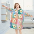 thumbnail image 5 of FORMRS Wearable Blanket Hoodie with Sleeves for Kids Cozy Flannel Sweatshirt, Pink Checkered Daisy, 5 of 7