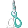 thumbnail image 1 of Compact Lightweight Safety Scissors, Pre-school Training Tools, Plastic Blades With Round Tips, Duo-Colored Vibrant, Ideal For Beginners To 2+, White/Blue, 1 of 5