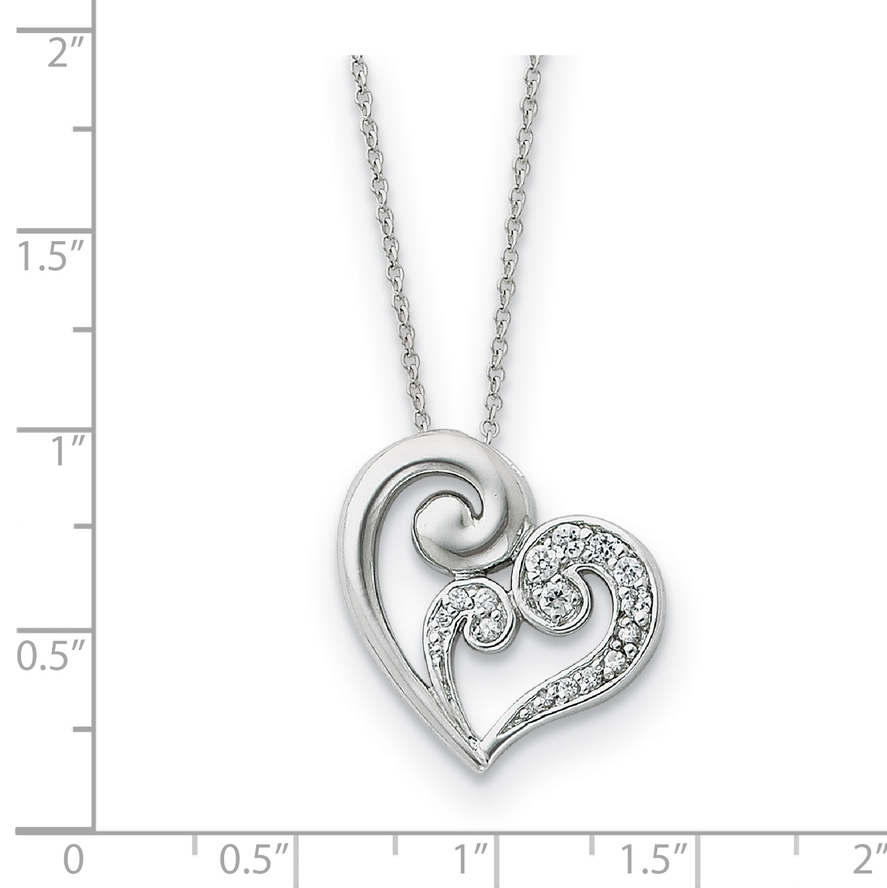 Sterling Silver CZ My Journey Of Hope 18in Cross Necklace
