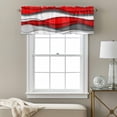 thumbnail image 3 of Abstract Geometric Valance Curtain Red Gray Gradient Waves Contemporary Window Valances Rod Pocket Short Curtains Window Treatments for Kitchen Bedroom Bathroom Laundry 56" x 16", 3 of 9