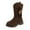 Brown, variant on CAICJ98 Boots for Girls Suede Leather Mid Calf Boots Fashion Winter Boots Side Zipper Girls Knee High Boots (Toddler/Little Kid/Big Kid),10