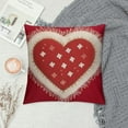 thumbnail image 2 of RUIYC Valentine's Day Throw Pillow Covers Red Heart Striped &amp; Kisses Decorative Pillowcases for Home Sofa Couch Cushion Decoration, 2 of 5
