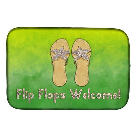 Flip Flops Welcome Dish Drying Mat