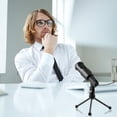 thumbnail image 2 of LESHP Microphone Omnidirectionnel Anti-Bruit pour Chanteurs Jeux en Ligne Réseau de Discussion Enseignement Vidéoconférence, 2 of 11