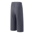 thumbnail image 5 of Men's Baggy Capri Pants Plus Size Lightweight Quick Dry Below Knee Casual Long Shorts Big and Tall Summer Drawstring 3/4 Pants with Zipper Pockets Size 5XL Dark Gray, 5 of 8