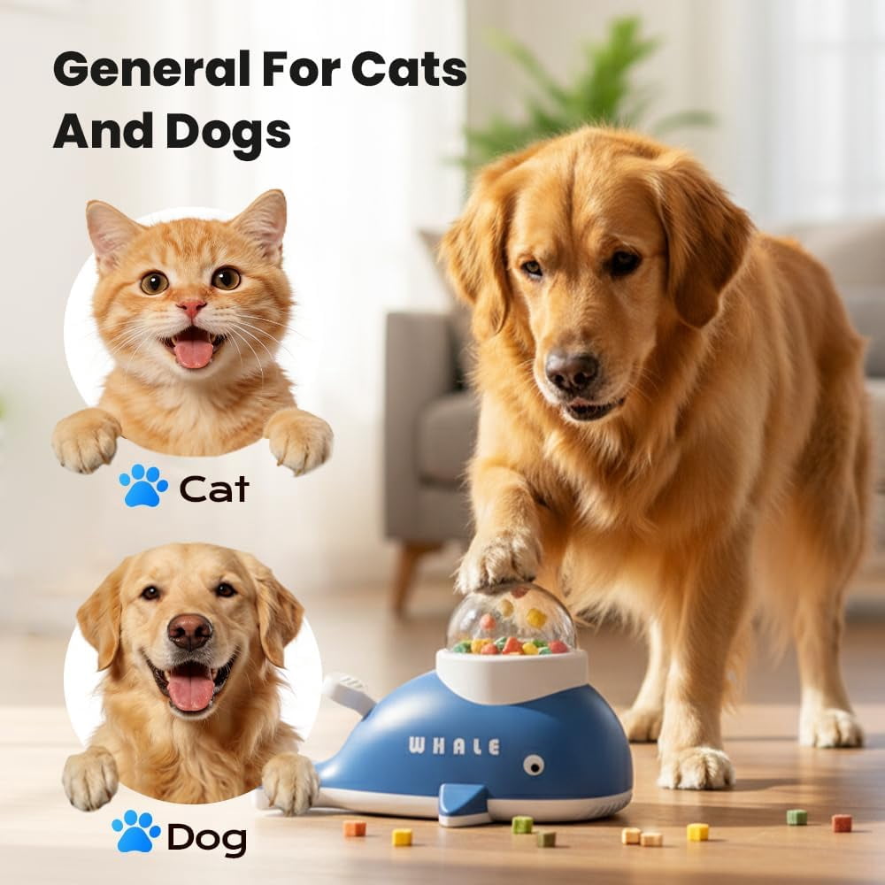 Interactive Treat Toy for Dogs, Whale-Shaped Slow Feeder Puzzle Toy for Small to Large Breeds, Dog Enrichment, Training, Exercise & Boredom Relief(RL  ABS 1 PC)
