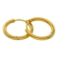 thumbnail image 2 of Anvazise 1 Pair Stainless Steel Fashion Punk Unisex Ear Hoop Circle Earrings Jewelry Gift Golden 2.5mm x 14mm, 2 of 13