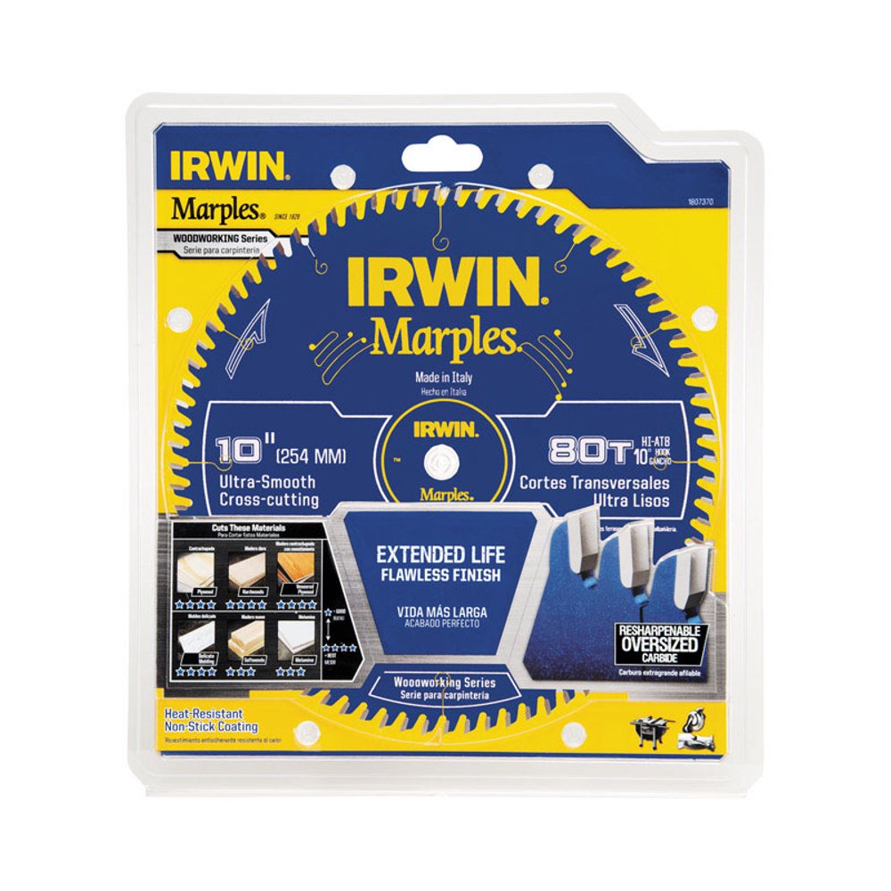 Irwin Marples 10 Dia. x 5/8" Woodworking Carbide Circular Saw Blade 80