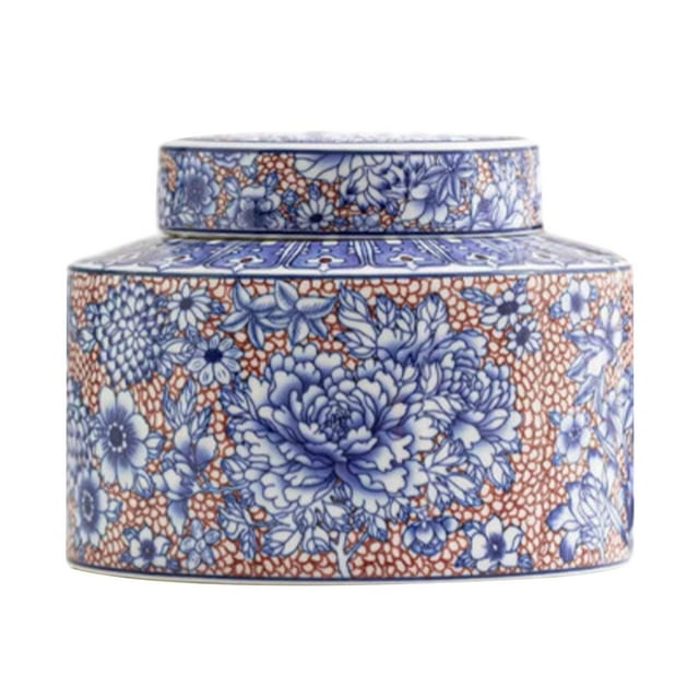 Recipiente de porcelana para té coleccionable de sobremesa para cocina, creativo, con tapa para el salón. 133 cm x 10 cm