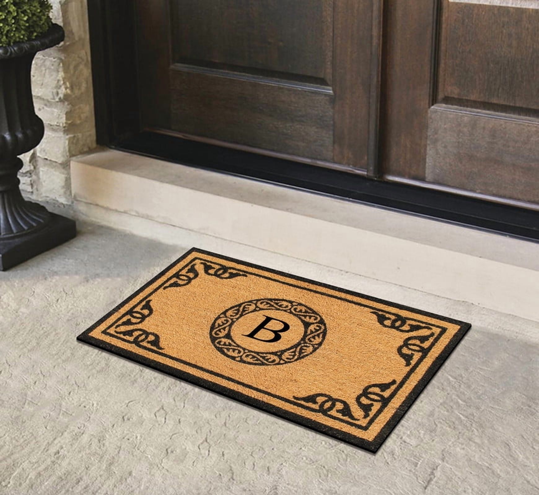 A1HC First Impression Hand Crafted by Artisans Geneva Monogrammed Entry Doormat, 24"X39" B
