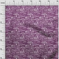 thumbnail image 3 of oneOone Viscose Jersey Purple Fabric Writing Text Sewing Material Print Fabric By The Yard 60 Inch Wide, 3 of 4