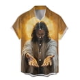 thumbnail image 4 of Chemise Décontractée à Manches Courtes pour Hommes avec Imprimé Graphique, Col Rond, Design à Revers, Confortable pour un Usage Quotidien, Style Moderne, 4 of 4