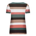 thumbnail image 7 of HAPIMO Sales Shirts for Women Scoop Neck Tee Shirt Casual Comfy Pullover Tops Teen Grils Fashion Clothes Short Sleeve Striped Daisy Print Womens Summer Tops Red XL, 7 of 7