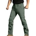 thumbnail image 2 of QSAWXQZ Men's Outdoor Fleece Lined Cargo Pants Waterproof Windproof Solid Straight Leg Pants with Pockets for Hiking Green 3XL, 2 of 9