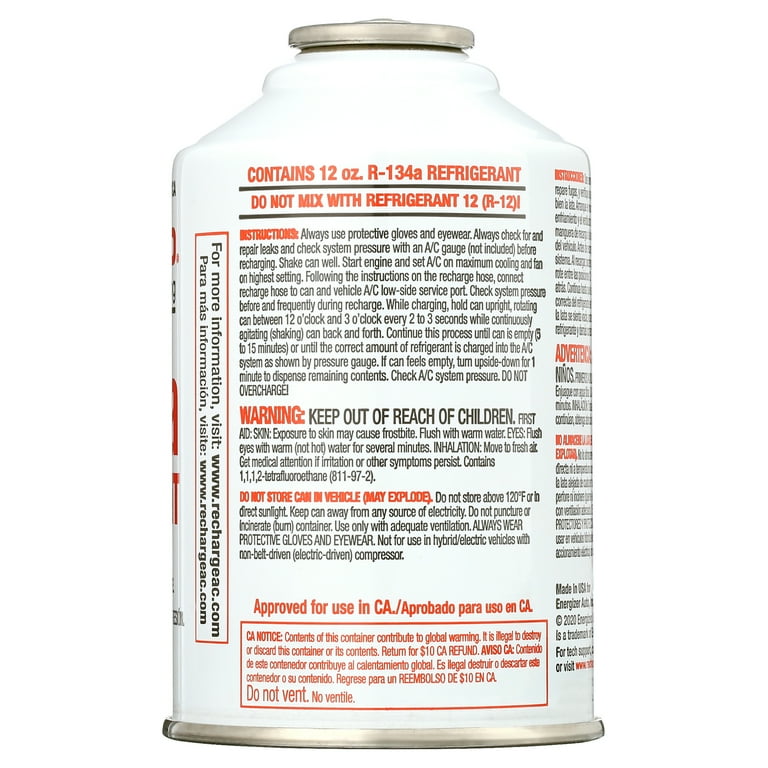 Certified A/C Pro R-134a Auto Air Conditioner Refrigerant -12 OZ